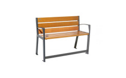 BANC SPECIAL SENIOR ISAAC AVEC ACCOUDOIRS CHENE CLAIR 1200 MM RAL GRIS PROCITY