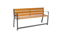 BANC SPECIAL SENIOR ISAAC AVEC ACCOUDOIRS CHENE CLAIR 1800 MM RAL GRIS PROCITY
