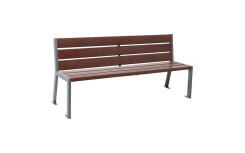 BANC ISAAC 6 LAMES EN PLASTIQUE RECYCLE RAL GRIS PROCITY SANS ACCOUDOIRS