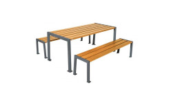 TABLE DE PIQUE-NIQUE ISAAC RAL GRIS PROCITY CHENE CLAIR