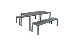 TABLE DE PIQUE-NIQUE ACIER FUSAIN RAL GRIS PROCITY
