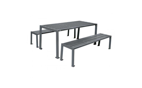 TABLE DE PIQUE-NIQUE ACIER FUSAIN RAL GRIS PROCITY