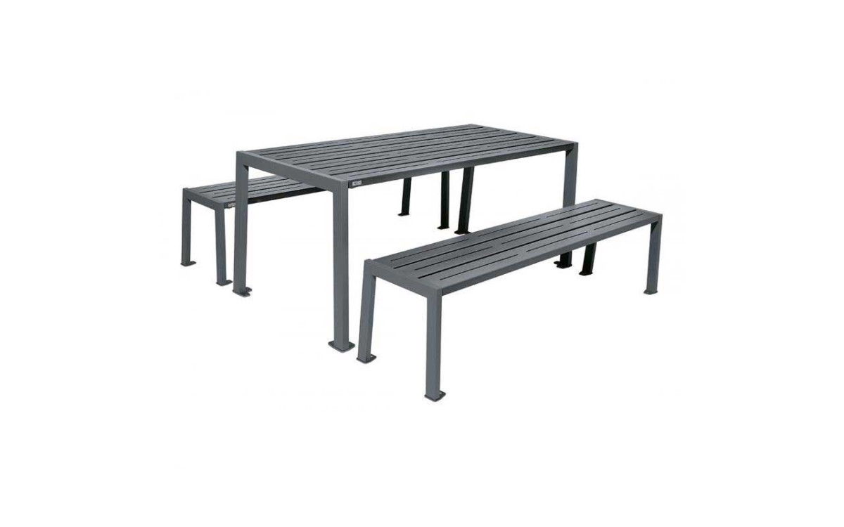TABLE DE PIQUE-NIQUE ACIER FUSAIN RAL GRIS PROCITY