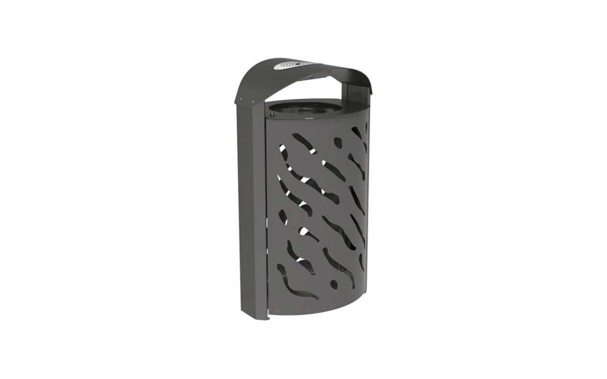 CORBEILLE JUSSAC AVEC REHAUSSE + CENDRIER RAL GRIS PROCITY
POUBELLE EXTERIEUR PUBLIQUE AVEC CHAPEAU ANTI-PLUIE ET CENDRIER