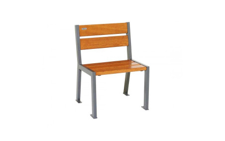 FAUTEUIL ISAAC ACIER / BOIS 5 LAMES SANS ACCOUDOIRS CHENE CLAIR RAL GRIS PROCITY