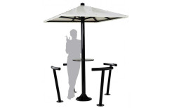 ASSIS DEBOUT POUR ABRI FUMEUR PARASOL RAL 9005
