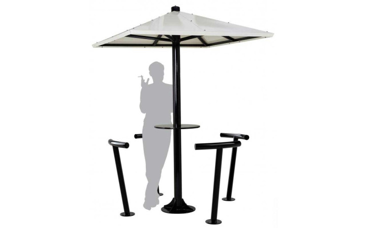 ASSIS DEBOUT POUR ABRI FUMEUR PARASOL RAL 9005