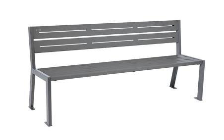 BANC ACIER 5 LAMES FUSAIN RAL GRIS PROCITY