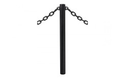 POTELET AVEC POMMEAU INOX - Ø 76- 2 ANNEAUX RAL 9005