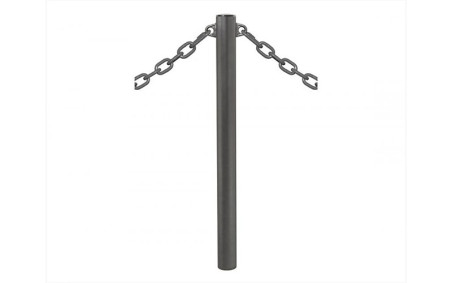 POTELET AVEC POMMEAU INOX - Ø 76- 2 ANNEAUX RAL GRIS PROCITY