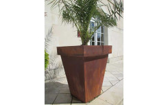 POT CARRE POLYETHYLENE EFFET CORTEN