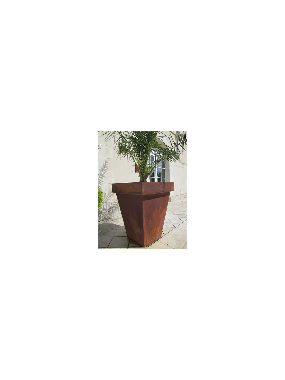 POT CARRE POLYETHYLENE EFFET CORTEN