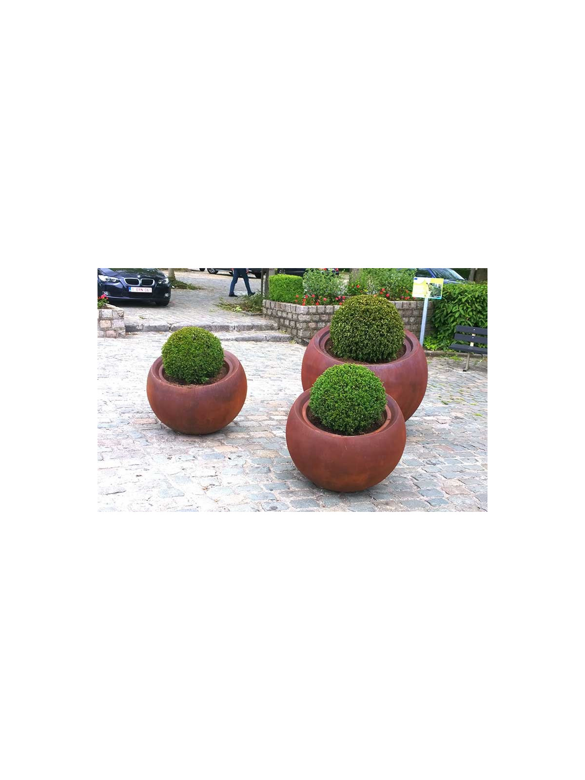 POT ROND EFFET CORTEN SANS RESERVE