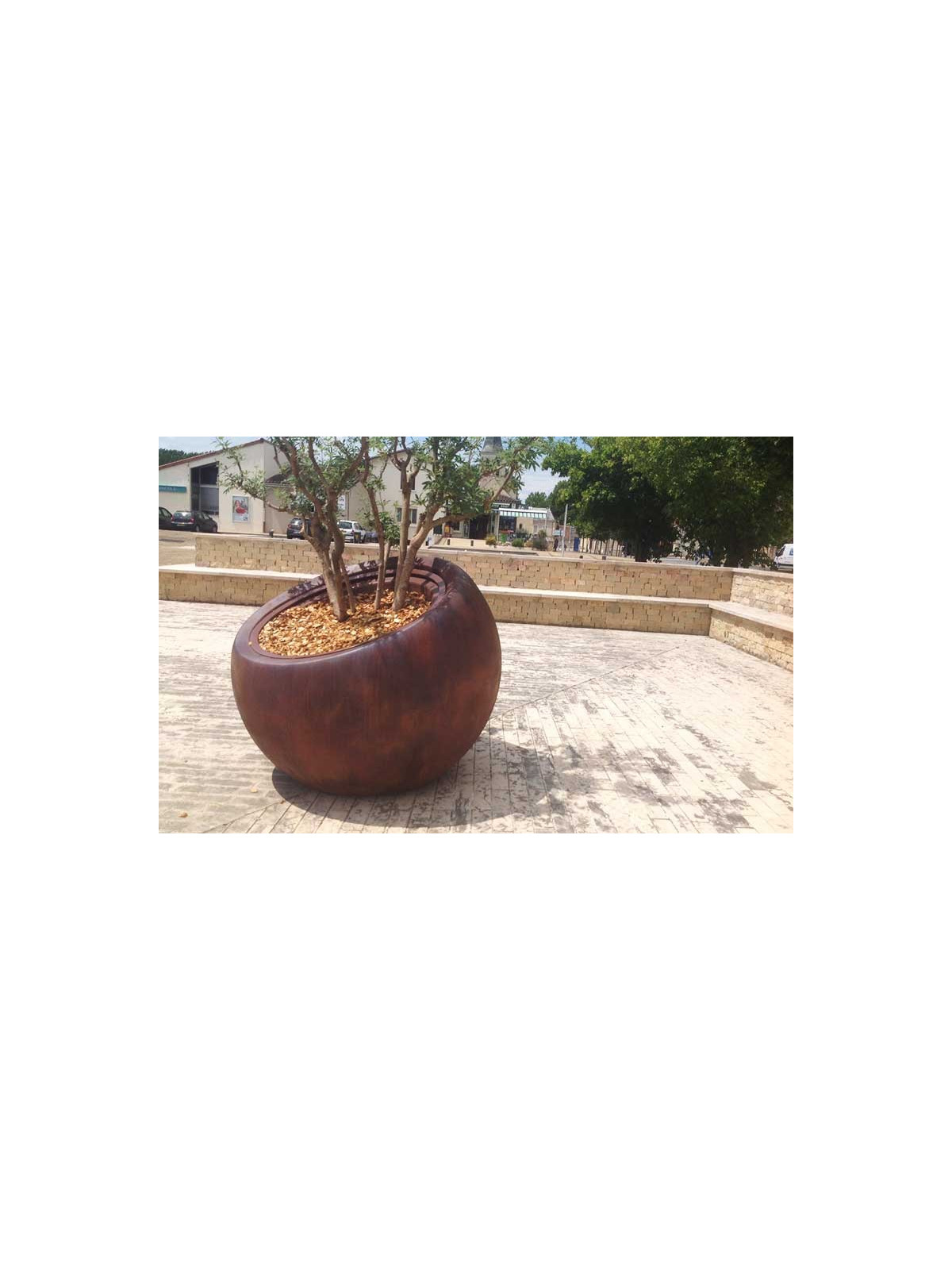 POT ROND EFFET CORTEN SANS RESERVE