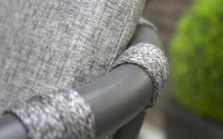 FAUTEUIL ARUBA EN ALUMINIUM ET CORDE GRIS ANTHRACITE