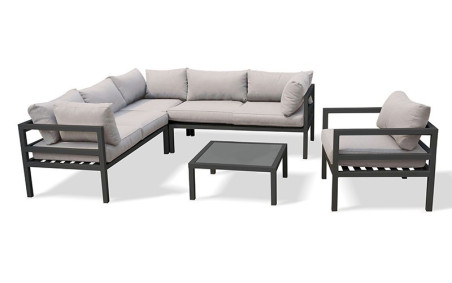 SALON D'ANGLE ANGUILLA EN ALUMINIUM