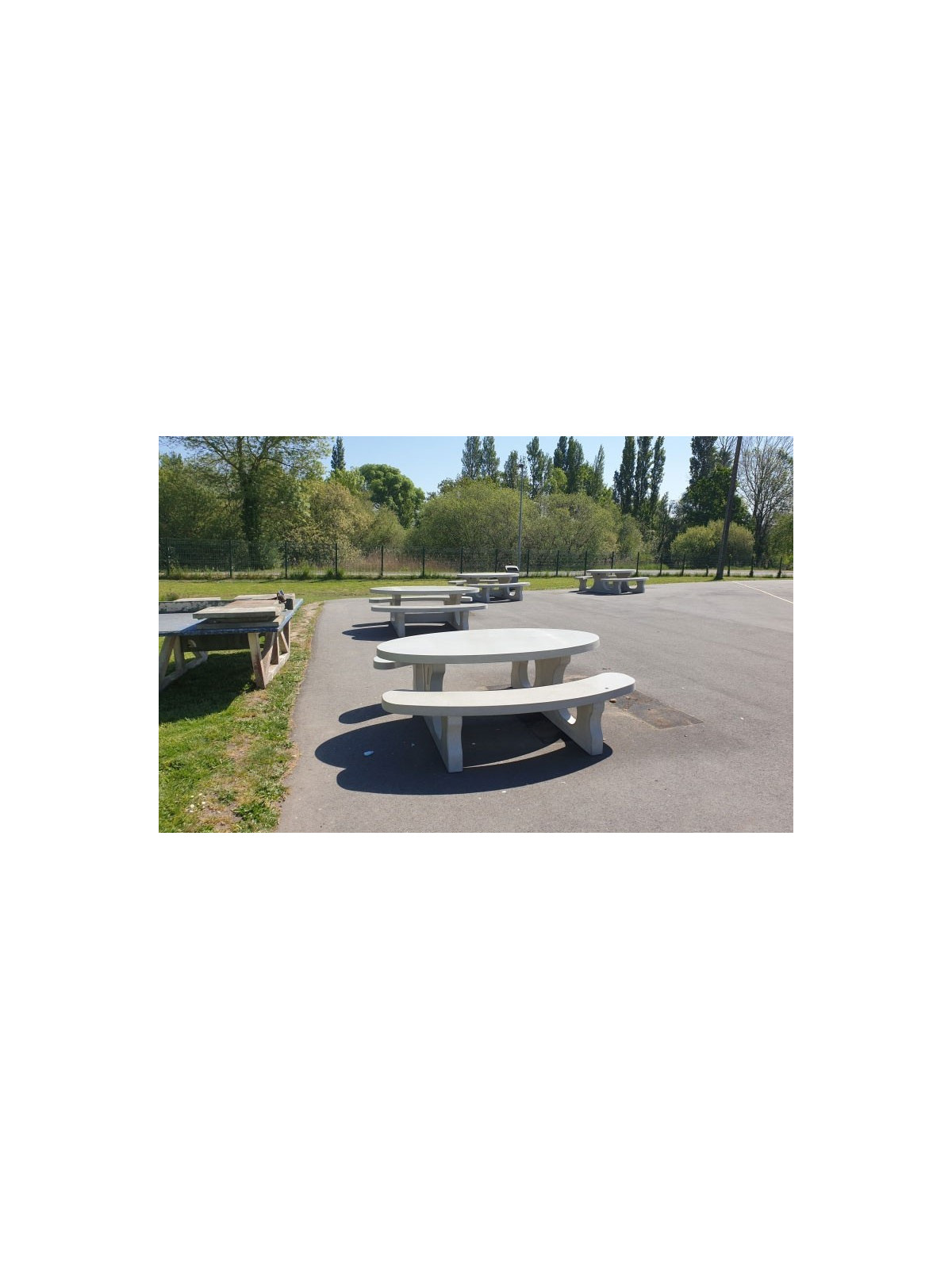 TABLE DE PIQUE NIQUE OVALE BÉTON LUDI