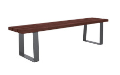 BANQUETTE CELIAN GRIS PROCITY ACIER LAMES PLASTIQUE RECYCLE