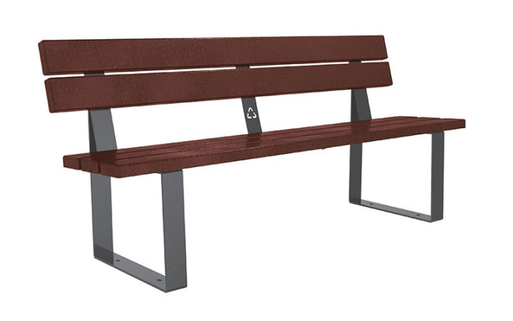 BANC CELIAN ACIER LAMES PLASTIQUE RECYCLE GRIS PROCITY