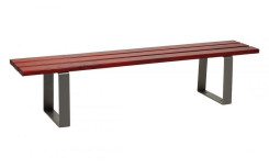 BANQUETTE CELIAN EN ACIER ET LAMES BOIS EXOTIQUE OU RESINEUX