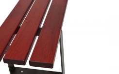 BANQUETTE CELIAN EN ACIER ET LAMES BOIS EXOTIQUE OU RESINEUX