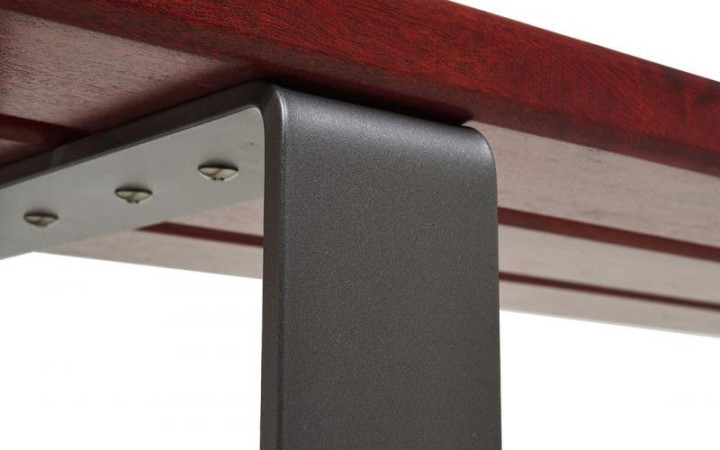 BANQUETTE CELIAN EN ACIER ET LAMES BOIS EXOTIQUE OU RESINEUX