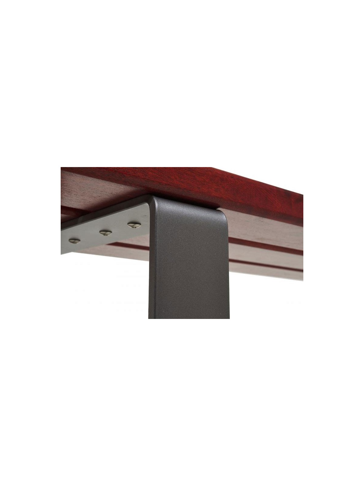 BANQUETTE CELIAN EN ACIER ET LAMES BOIS EXOTIQUE OU RESINEUX