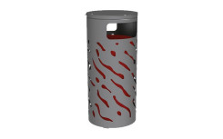 CORBEILLE JUSSAC AVEC COUVERCLE REHAUSSE SEAU PEINT