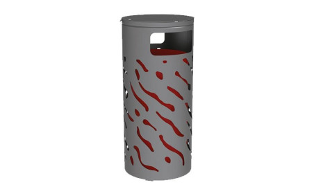 CORBEILLE JUSSAC AVEC COUVERCLE REHAUSSE SEAU PEINT