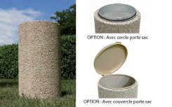 CORBEILLE BÉTON BESSY 
POUBELLE BÉTON EXTÉRIEUR POUR ESPACE VERT PUBLIC