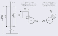 PLATINE MURALE POUR CENDRIER CIGARETTE LA PAIRE