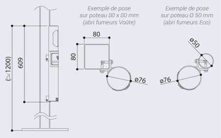 PLATINE MURALE POUR CENDRIER CIGARETTE LA PAIRE