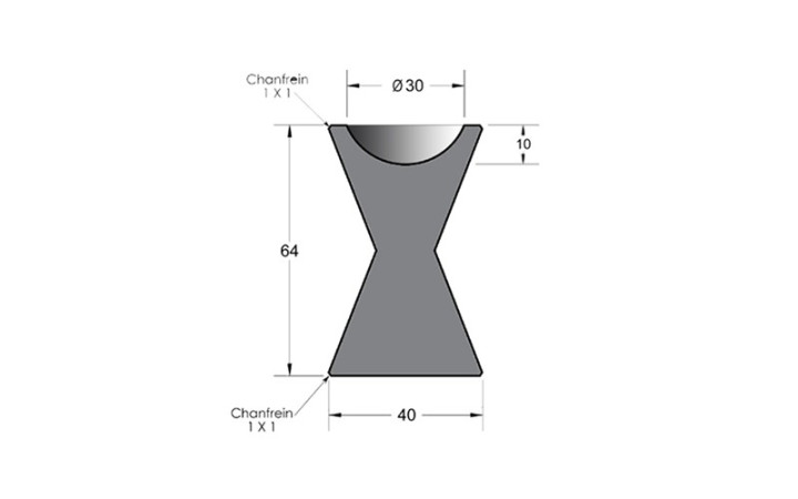 CENDRIER BETON FORME SABLIER SCHEMA