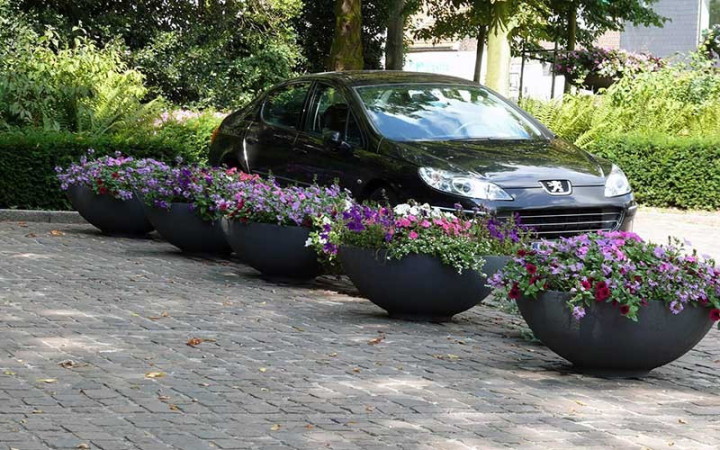 JARDINIÈRE VASQUE AU SOL EN POLYÉTHYLÈNE FLEURISSEMENT ESPACE PUBLIC