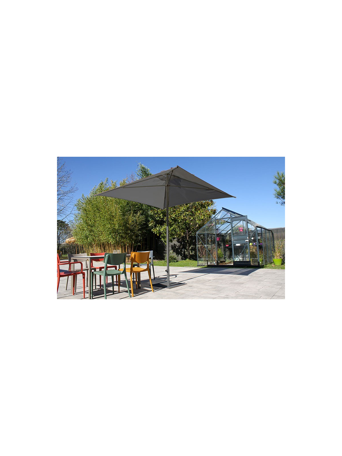 PARASOL PUSH-UP NERIS - TOILE OLEFIN GRIS ANTHRACITE