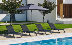 PARASOL PUSH-UP NERIS - TOILE OLEFIN GRIS ANTHRACITE