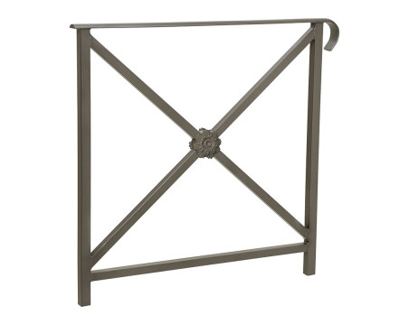 BARRIERE LENO MAIN COURANTE AVEC ROSACE SIMPLE CROSS 800 GRIS PROCITY