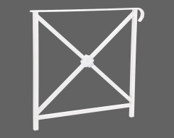 BARRIERE LENO MAIN COURANTE AVEC ROSACE SIMPLE CROSS 800 BLANC 9010
