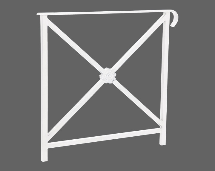 BARRIERE LENO MAIN COURANTE AVEC ROSACE SIMPLE CROSS 800 BLANC 9010