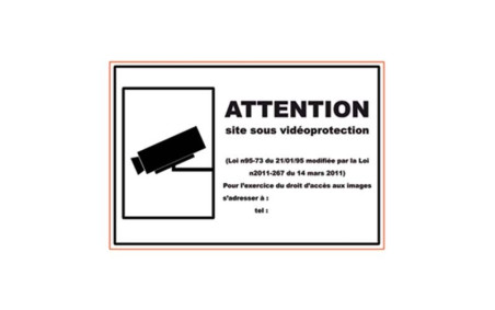 PANNEAU RECTANGULAIRE PVC ADHESIF - site sous video protection