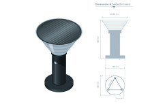BORNE SOLAIRE RONDE À SOCLE 380 mm