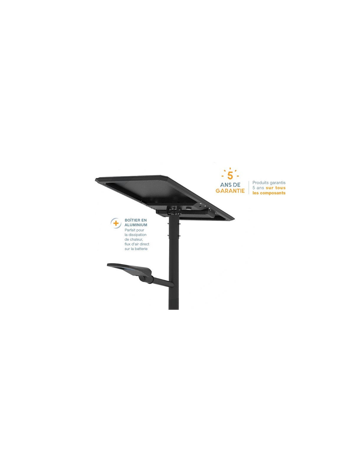 LAMPADAIRE SOLAIRE CLASSIC 40 W
ÉCLAIRAGE PUBLIC A LED POUR JARDIN ET ESPACE EXTÉRIEUR