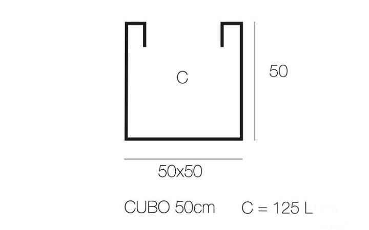 POT CUBO CARRE EN POLYÉTHYLÈNE