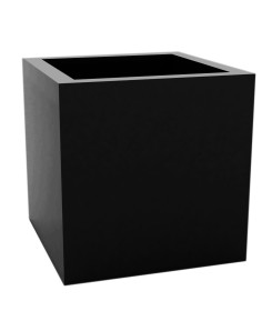 POT LAQUE CUBO CARRE EN POLYETHYLENE NOIR