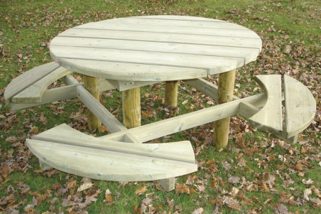 TABLE PIQUE NIQUE RONDE PRUNE
