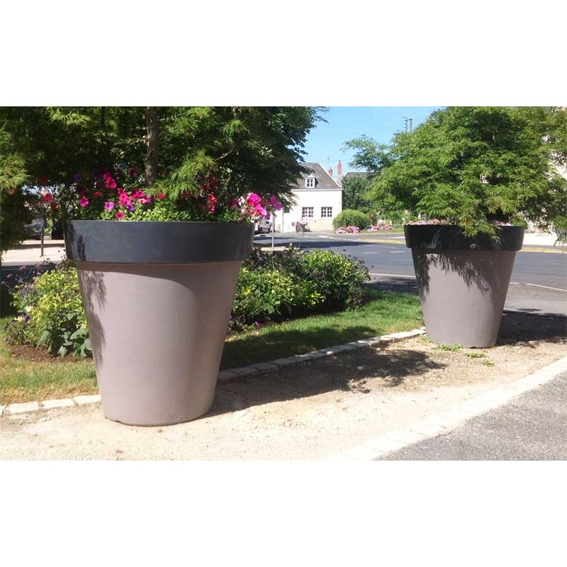 Pot de fleur BIKOUL jardinière polyéthylène pour décoration extérieure