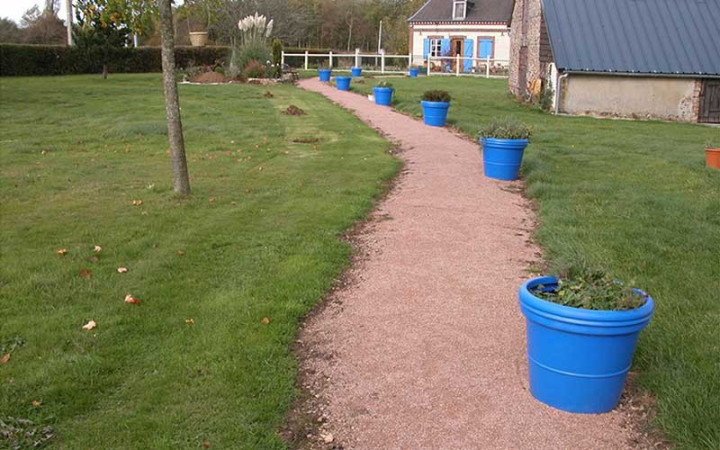 Pot de fleur rond lisse en polyéthylène jardinière extérieure design
