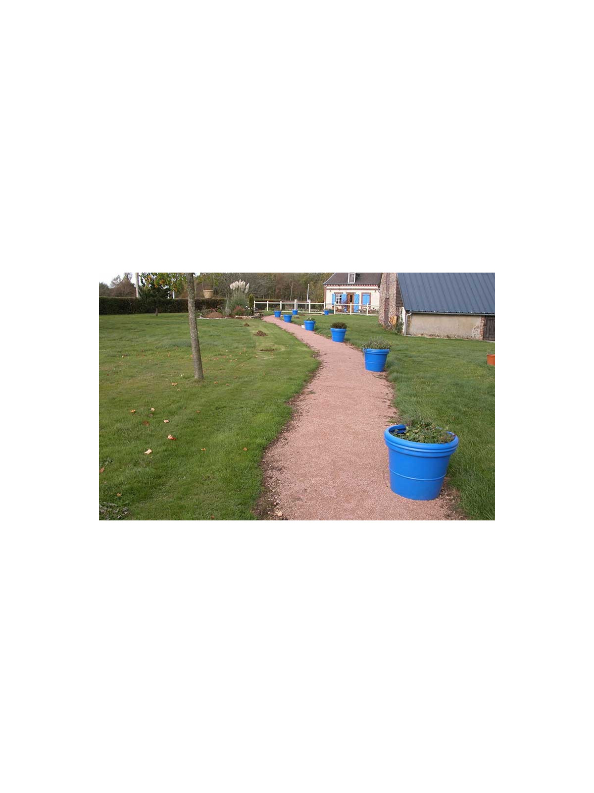 Pot de fleur rond lisse en polyéthylène jardinière extérieure design