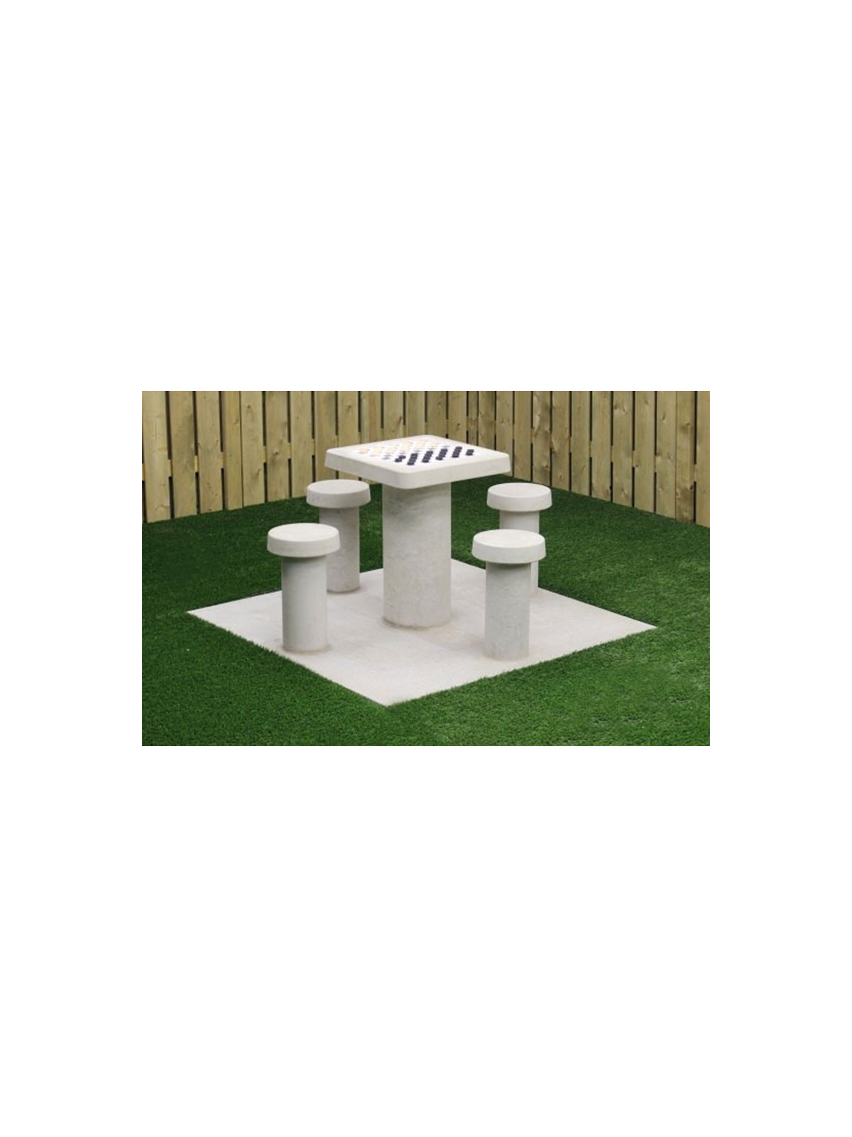 TABLE DE JEUX DAME BETON 4 PLACES