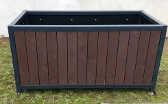 JARDINIERE RECTANGLE PLASTIQUE RECYCLE / ACIER